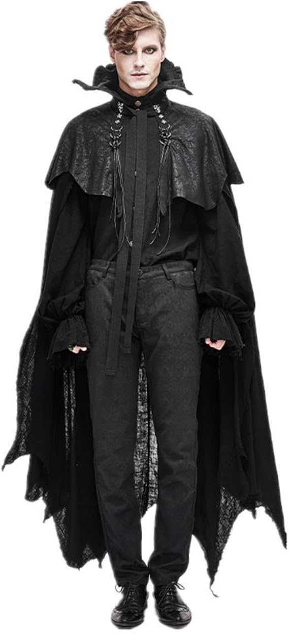 Amazon デビルファッションメンズゴシックロングマントパンクレトロヴァンパイアナイトステージパフォーマンスコスチューム One Size コート ジャケット 通販