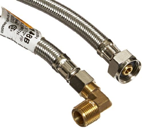 Savard Calflex DW4812SSBL Braided Dishwasher Connectors with Elbow, Stainless Steel