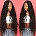 8A Brazilian Virgin Water Wave 3 Bundles With Lace Closure Free Part 100% Unprocessed Ocean Wave Deep Curly Bundles Human Hair Extensions Natural Color (20 22 24+18closure)