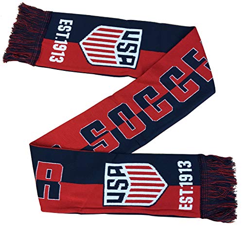 image for Icon Sports Women's U.S. Soccer Team Reversible Knit Scarf, Blue, One 