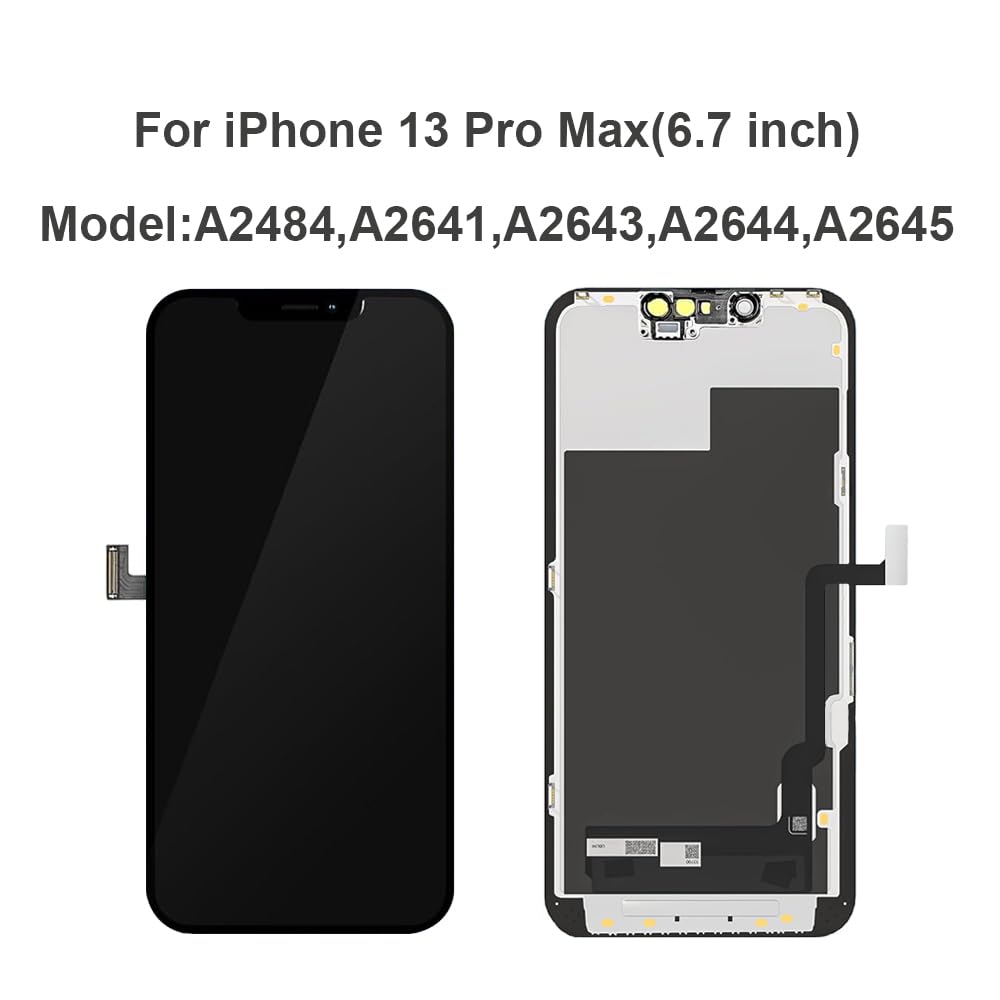 Photo 1 of for iPhone 13 Pro Max Screen Replacement 6.7 inch, Compatible with Model A2484, A2641, A2643, A2644, A2645