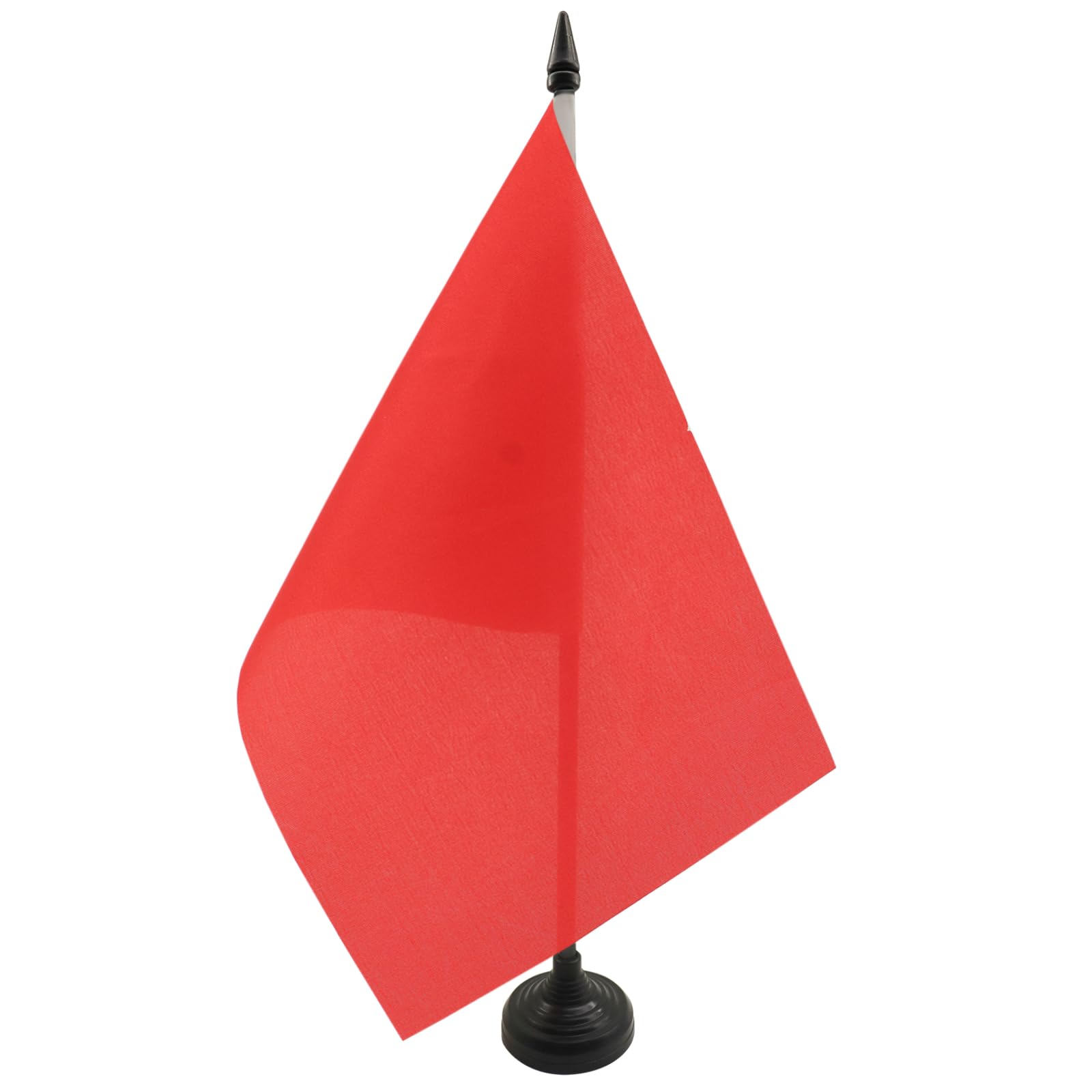 AZ FLAG Plain Red Table Flag 5'' x 8'' - red solid color Office Decoration 100% Polyester 21 x 14 cm - Mini Desk Flag with Pole and Black Plastic Base