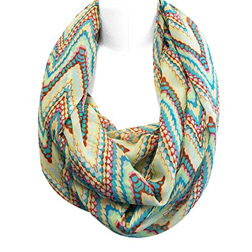 Wrapables Retro Lightweight Infinity Scarf, Boho Blue