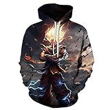 CHENMA Men Dragon Ball 3D Print Pullover Hoodie Sweatshirt with Kangaroo Pocket (Color 6, Small)