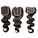 Longqi Hair Brazilian Body Wave Lace Closure 1PC 44 100% Unprocessed Human Hair Extensions Natural Color