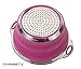 REKORI unp Collapsible Silicone Colander/Strainer/Steamer with Stainless Steel Base in Raspberry Fuchsia Pink Color - 3 Quart - by Finn Market
