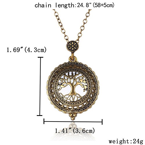 Magnifying Glass Necklace for Women, Tree of Life Necklace for Women, Vintage Long Necklace with 5X Magnifying Glass Christmas Birthday Mothers Day Gifts for Mom Grandma
