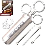 Grill Beast - 304 Stainless Steel Meat Injector Kit with 2-oz Large Capacity Barrel and 3 Professional Marinade Needles (Kitchen)