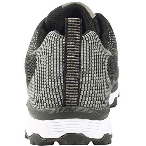 Safety Toe Athletic Shoes - Trainer Style, Steel Toe Shoe Sneakers - Steel Toe Plus Slip Resistant and Electrical Hazard Resistant - Black/Grey - (8) - Thumbnail 6