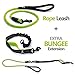 Heavy Duty Rope Bungee Leash for Large and Medium Dogs with Anti-Pull for Shock Absorption - No Slip Reflective Leash for Outside (Green, Bungee Leash- 5.5 Ft)