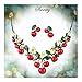Hamer Women's Red Cherry Prom Wedding Jewelry Sets for Brides Statement Necklace and Earrings Costume Jewelry for Women