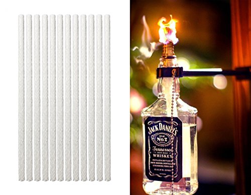 Homankit Long Life Fiberglass Replacement Tiki Torch Wick - 12 Packs - 1/2 by 9.85 Inches