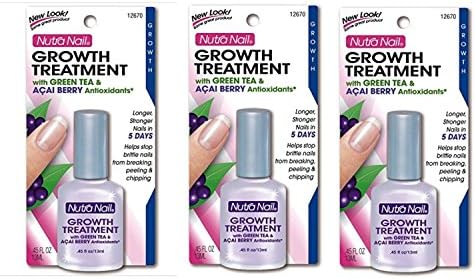 Nutra Nail Growth Formula Plus Green Tea and Acai Berry - 0.45 oz (Pack of 3)