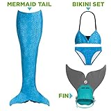 Tendol 3 PC Mermaid tail for swimming and Christmas costume includes the NEW Tendol mermaid MONO FIN