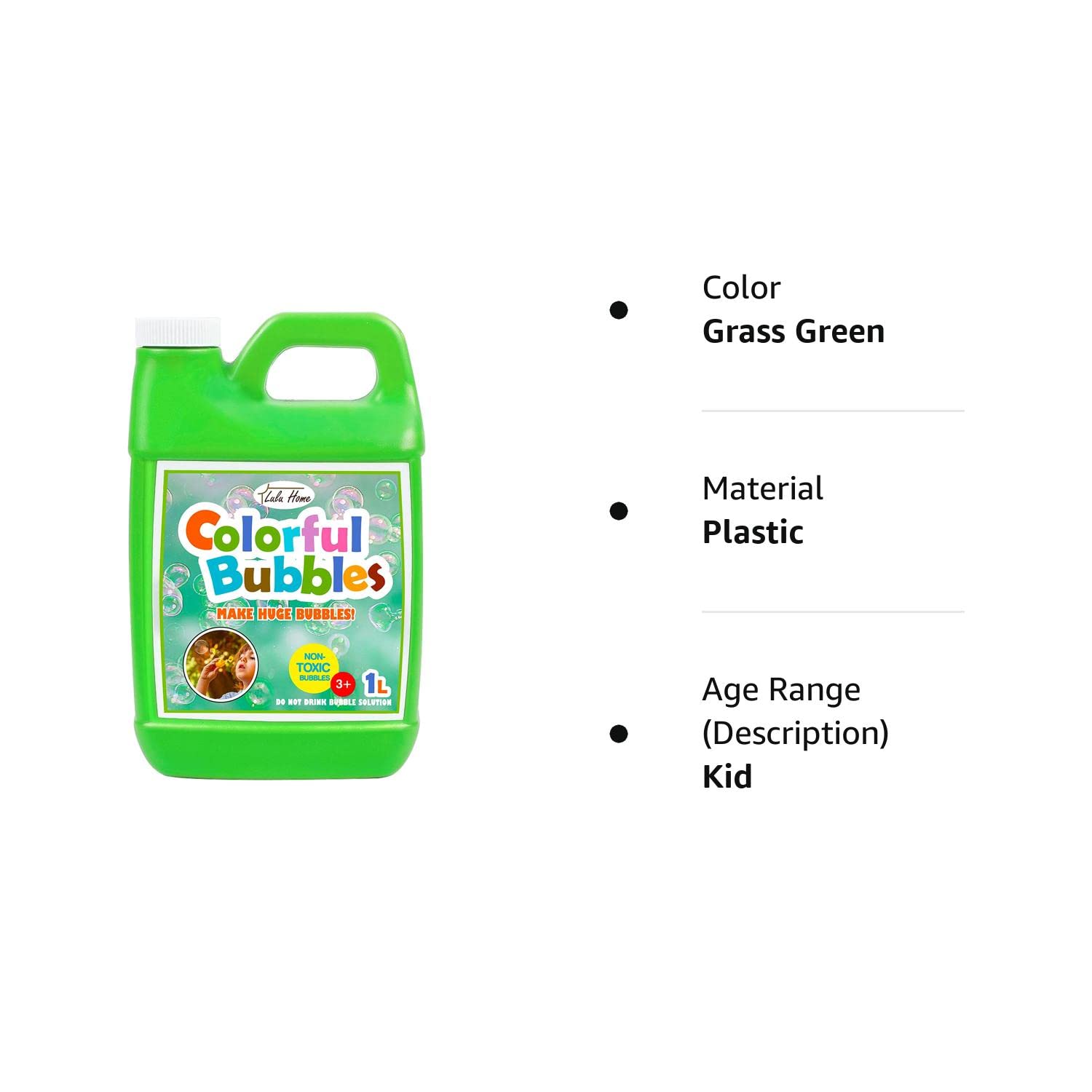 Lulu Home Bubble Concentrated Solution, 1 L/ 33.8 OZ Bubble Refill Solution for Kids Graduation Parties, Bubble Machine, Giant Bubble Wand, Bubble Blower Toys (Grass Green)