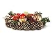 The Festive Shop Christmas Candle Holder Poinsettia and Golden Pinecones for 2 Candles