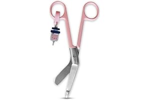 JJ LMS Medical Scissors - Bandage Scissors for Nurses - Funny Key Ring (Pink)