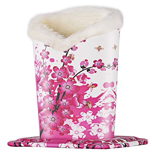 PG6 Plush Lined Eyeglasses Holder Stand Case Protective Glasses Case for Desks, Plum Blossom - Thumbnail 5