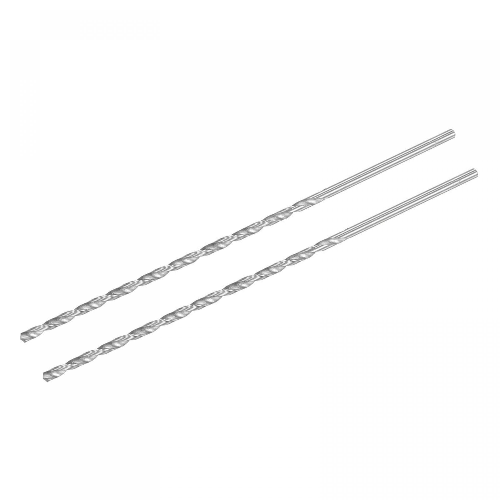 TA-VIGOR 2Pcs 5.2mm Extra Long Twist Drill Bits, 300mm Length High-Speed Steel HSS Straight Shank Spiral Drill Bits for Wood Metal Aluminum Plastic