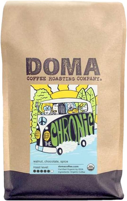 Doma Coffee Roasting Company "The Chronic - Organic" Medium Roasted Fair Trade Organic Whole Bean Coffee - 2 Pound Bag