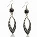 Vintage Tibet Silver Cz Rhinestone Eardrop Lucite Hook Dangle Earrings (Pack of 2)