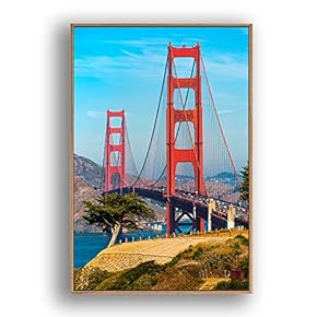 Framed Canvas Wall Art for Living Room, Bedroom Brooklyn Bridge and New York City Canvas Prints for Modern Home Decoration Ready to Hang - 16"x24" inches
