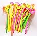 Gathere 30 Pcs Multicolors Novelty Cute Flower Ballpoint Writing Gel Pen Set Silicone Creative Ink Pens for Office School (0.5mm, black)