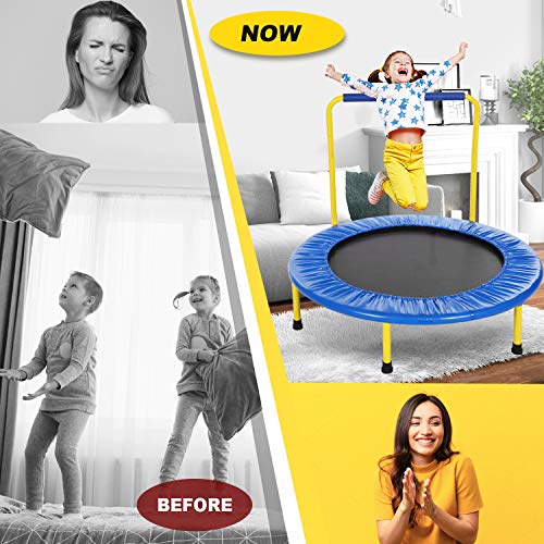 ANCHEER-Trampolin-Kinder-36-Inch-Mini-Trampolin-fuer-DrinnenKlappbar-Fitness-Kindertrampolin-IndoorKind-Minitrampolin-mit-Haltegriffmit-Haltegriff-Belastung-Bis-75kg