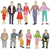 P2525 12pcs Model Trains Architectural 1:25 Scale Painted Figures G Scale Sitting and Standing People Model Railway Layout New