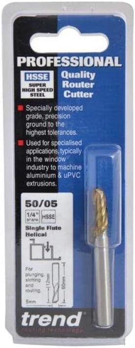 Trend Professional Single Flute Helical Plunge Router Cutter, 8mm Shank, 8mm Cut Diameter & 14mm Cut Length, High Speed Steel - Image 5