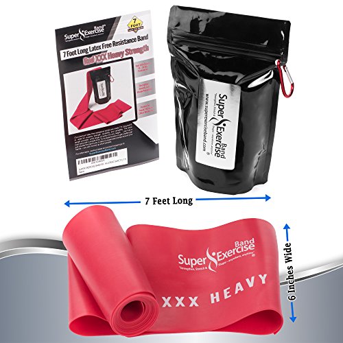 image for SUPER EXERCISE BAND XXX Heavy RED Resistance Band. Your Home Gym Fitne