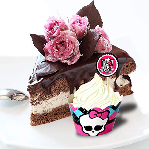 Dream Loom Cupcake Toppers and Liners,24Pcs Holiday Pattern Cupcake Wrappers Baking Supplies,Cake and Muffin Decoration for Festival Theme and Birthday Party (Halloween) - Thumbnail 6