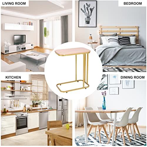 Side Tables Living Room C Shaped End Table TV Tray Table Narrow Side Table Bedroom Small Side Table for Small Spaces （19 * 11 * 22 Inch ）