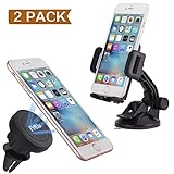 Piqiu Universal Magnetic Car Mount Cradle Holder for Smartphones - 2 Pack - Black