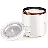 1.0L Mini Rice Cooker,WHITE TIGER Portable Travel Steamer Small,15 Minutes Fast Cooking, Removable Non-stick Pot, Keep Warm,