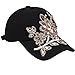 Black Womens Baseball Hat Lace Bling Flower Rhinestone Snapback Hip Hop Cap
