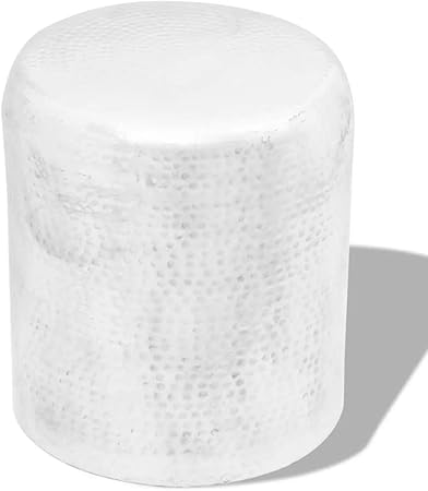Binzhoueushopping Tavolino Sgabello Martellato Molto Decorativo In Alluminio Aggiungere Una Texture Touch Al Sgabello 36 X 47 Cm Diametro X H Argento Amazon It Casa E Cucina