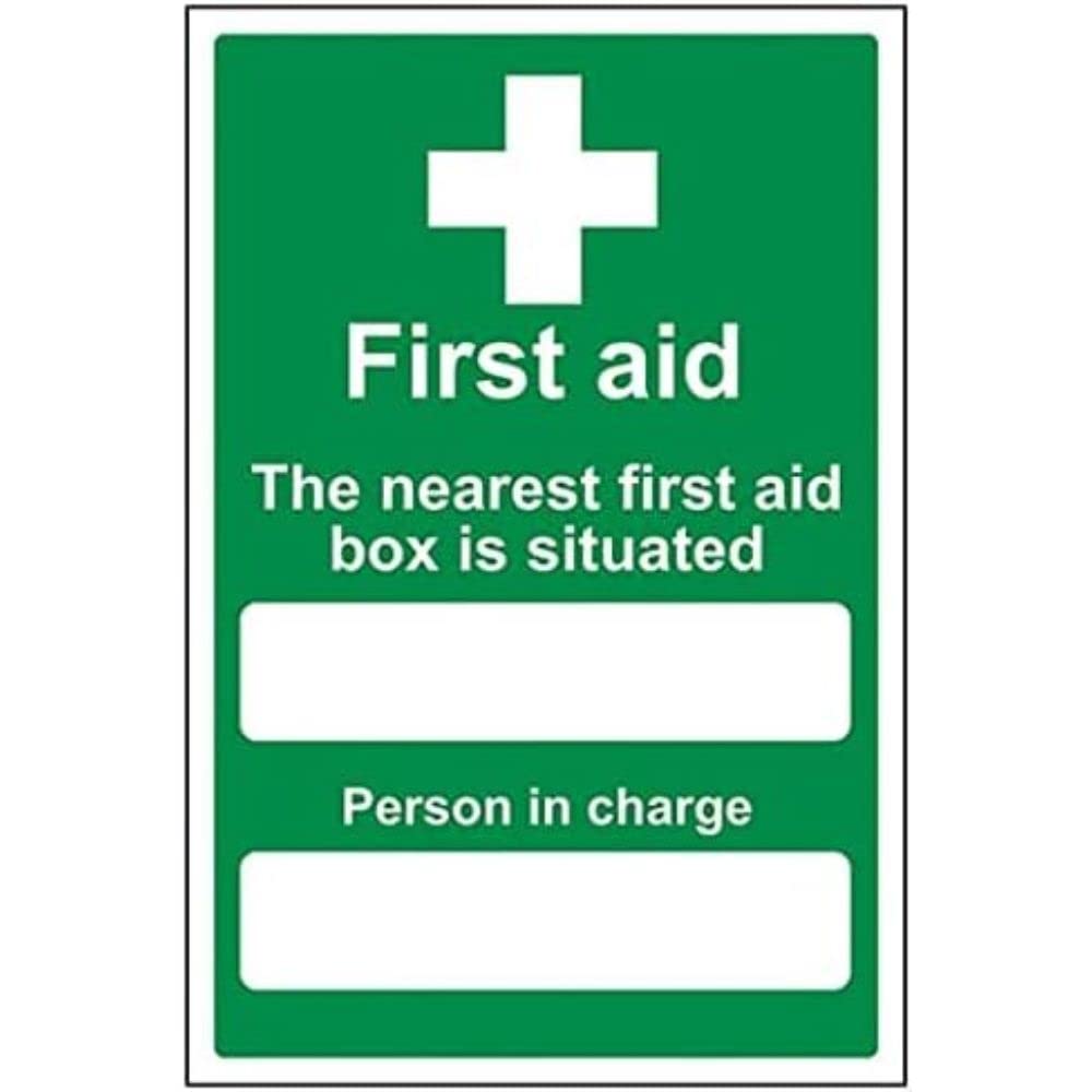 V Safety First Aid General - The Nearest First Aid Box Is Situated - 150 X 200 mm - Sa