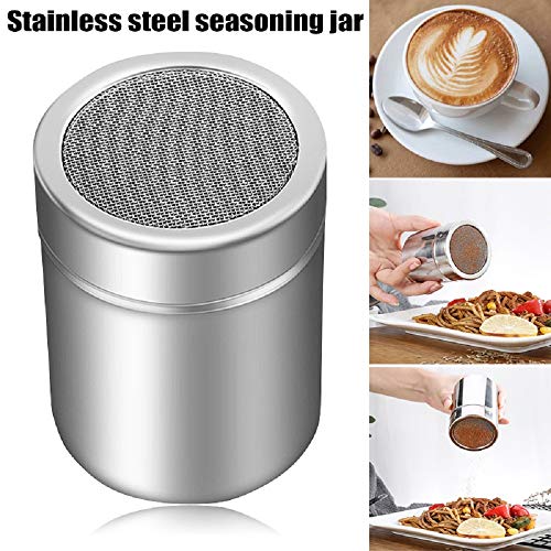 2er-Pack Edelstahl-Pulverstreuer, Schokoladenstreuer, Bagger, Kaffeekakaobagger mit feinmaschigem Deckel, Power-Dose zum… – Bild 6