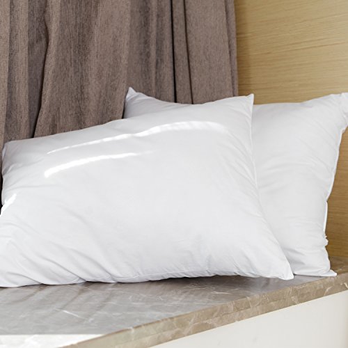 Pillow for Sleeping, 100% Cotton and Super Soft Plush Fiber Fill,Hypoallergenic & Dust Mite Resistant, Five-Star Hotel Collection Bedding Pillows, Standard 20’’x 26’’(Snow-white, 2 Pack)
