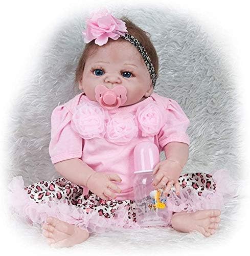 抱き人形 生まれ変わった赤ちゃん人形22インチ57cmフルシリコンボディ防水新生児リアルな生まれ変わった人形赤ちゃんの女の子幼児無料磁気おしゃぶり 正規店 青 Color Pink