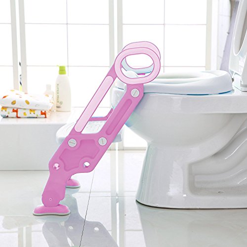 image for Makone Potty Trainer Seat Adjustable Baby Potty Toilet Ladder Seat wit