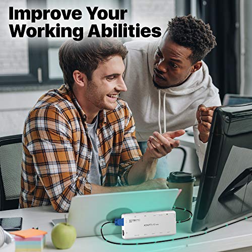 [Latest 2020] USB C Hub 13-in-1 with 4K Type C to 2X HDMI, VGA, 100W Charging, 3 USB 3.0, 3.5mm mic Audio Jack, SDXC/Micro SD Card Reader, Ethernet. USB-C Adapter for Type-C MacBook Air Pro, DELL, HP - Thumbnail 5