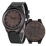 to My Husband Wooden Watch Engraved Always and Forever Wife to Husband Watch Wedding Personalized Anniversary Birthday Watches for Him Man Ebony Black