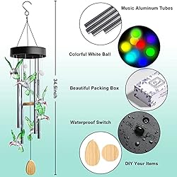 Wind Chime, Hummingbird Solar Wind Chimes with