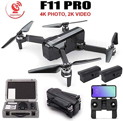 YOUDirect Upgraded SJRC F11 PRO GPS Drone 4K Photo 2K Video Foldable RC Quadcopter with iOS Android App Control 5G WiFi FPV One-Key RTH Headless Follow Me 3D Visual (F11 Pro + 2 Battery + Foam Box)