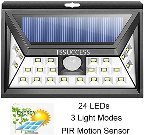 Solar Lights Outdoor - Security Light - Solar Motion Sensor Light - Wall Light 24 LED - Wireless Waterproof Solar Powered Lights With Wide Angle Illumination - Night Bright LED Lights for Patio Garage