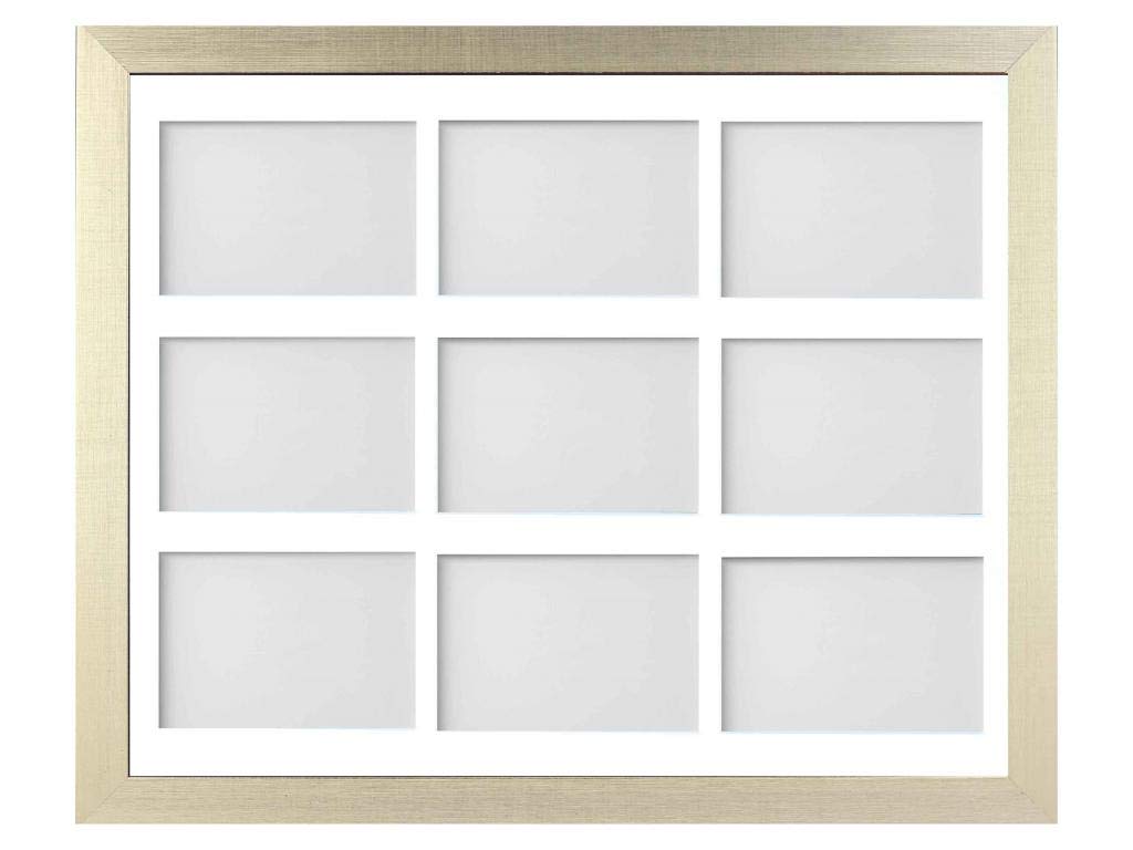 Frame Company Simpson Gold Multi Aperture Photo Frame, 20x16 for 6x4 inch (x9)