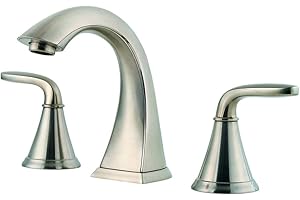Pfister Pasadena Bathroom Sink Faucet, 8-Inch Widespread, 2-Handle, 3-Hole, Brushed Nickel Finish, LF049PDKK