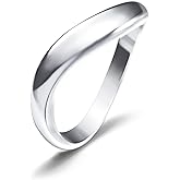 Zuyaeui 14K White Gold Plated Wedding Bands for Women, 3mm Comfort Fit Dome Polished Plain 925 Sterling Silver Ring, Anniversary Engagement Promise Gift for Her